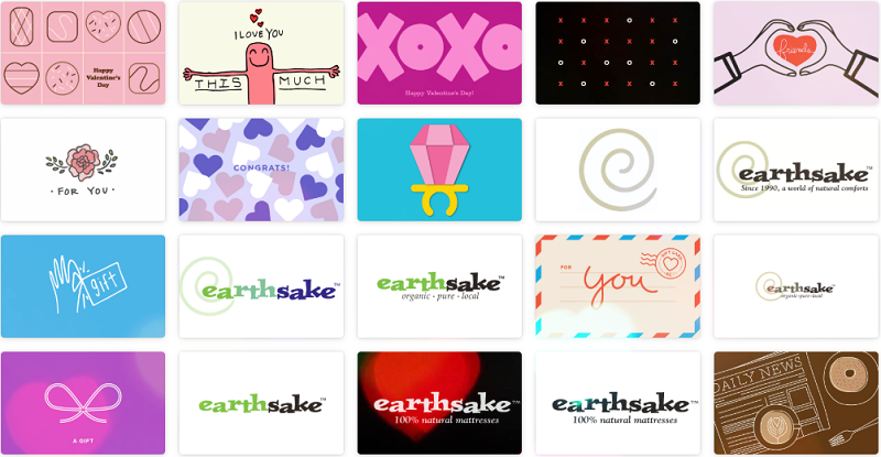 earthSake Gift Cards - For Valentines Day and more